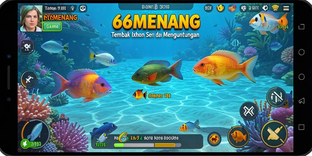 Tampilan gameplay Tembak Ikan yang menarik di 66MENANG.