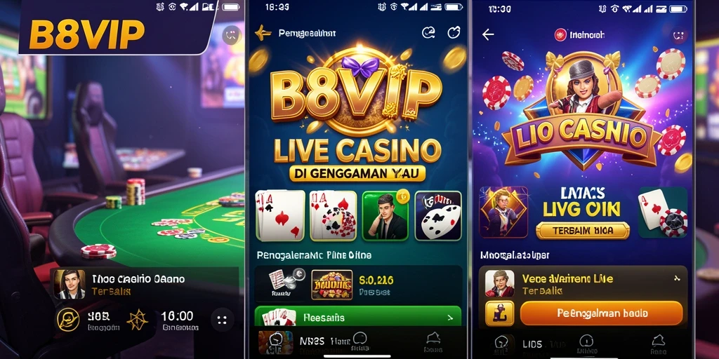 Tampilan gameplay Live Casino yang menarik dan interaktif di B8VIP.