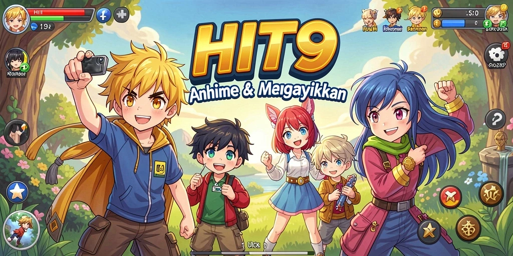 Screenshot dari gameplay HIT9 menampilkan pertarungan seru dengan karakter anime.