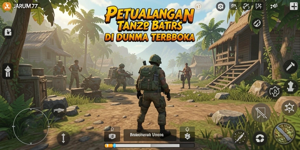 Screenshot dari gameplay JARUM77 menampilkan dunia terbuka yang luas.