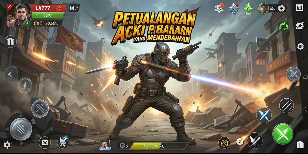 Tampilan utama gameplay LK777 yang penuh aksi dan adrenalin.