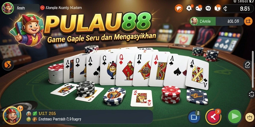 Tampilan gameplay Gaple yang seru dan interaktif di PULAU88.