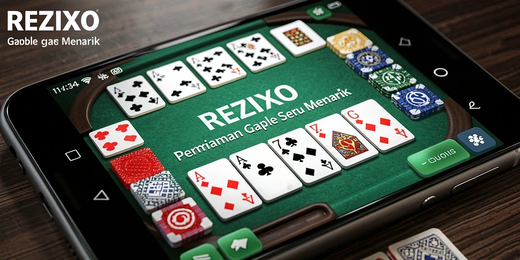 Tampilan gameplay Gaple yang seru dan menarik di REZIXO.