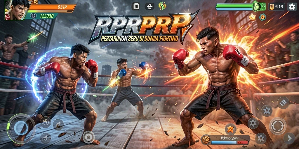 Screenshot gameplay RPRPRP menunjukkan aksi pertarungan yang mendebarkan.